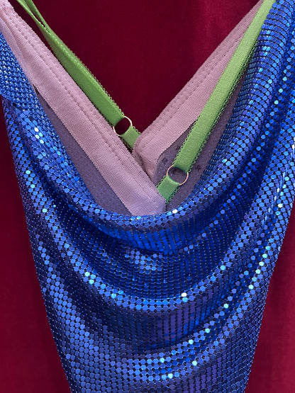 POSTER GIRL iconic metal mesh dress in size Small