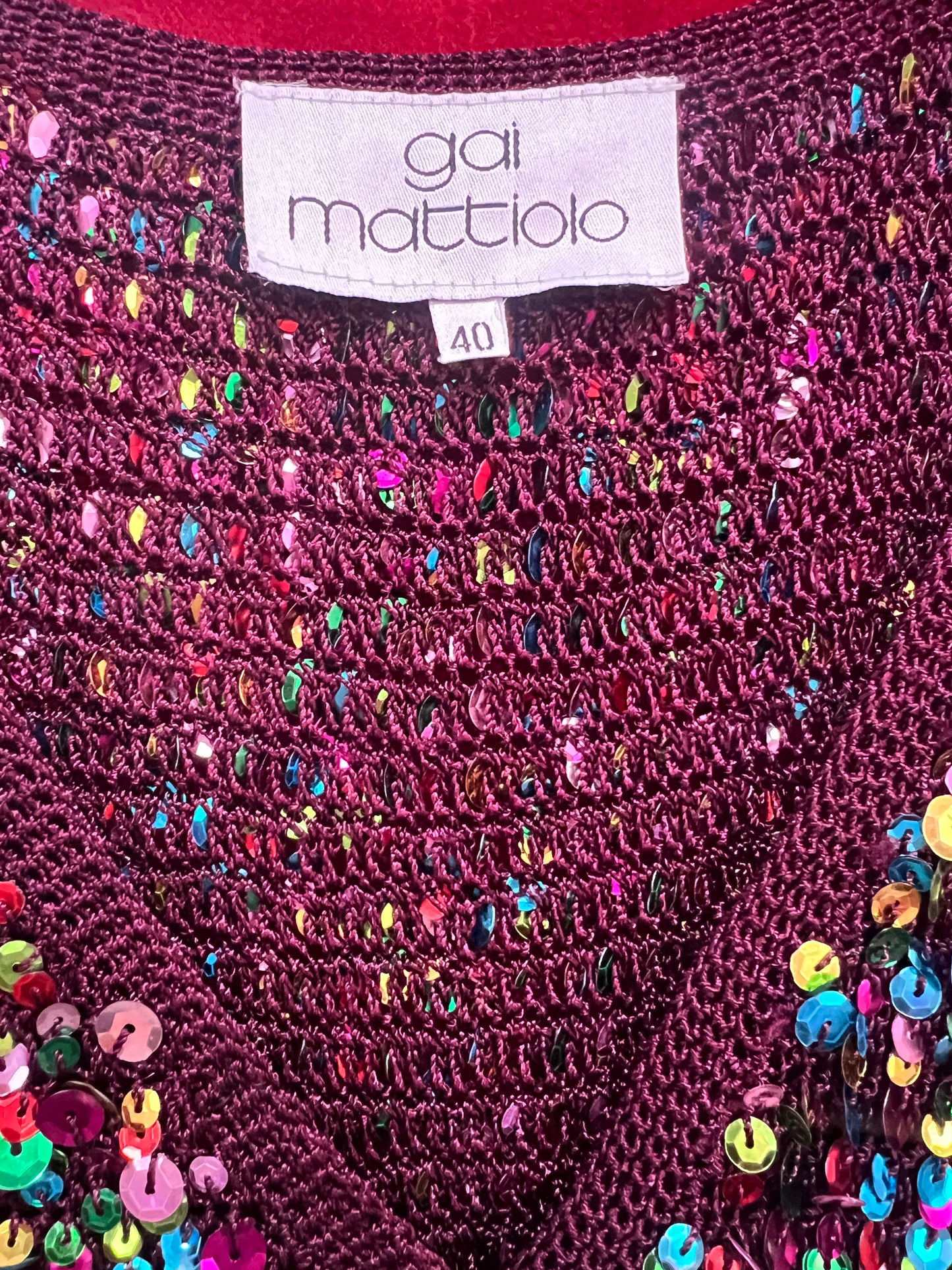 GAI MATTIOLO sequin top in size: Medium