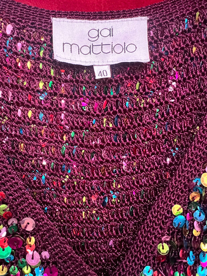 GAI MATTIOLO sequin top in size: Medium