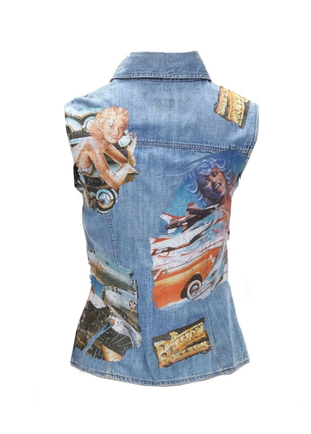 D&G vintage Y2K pin up girls retro car denim vest