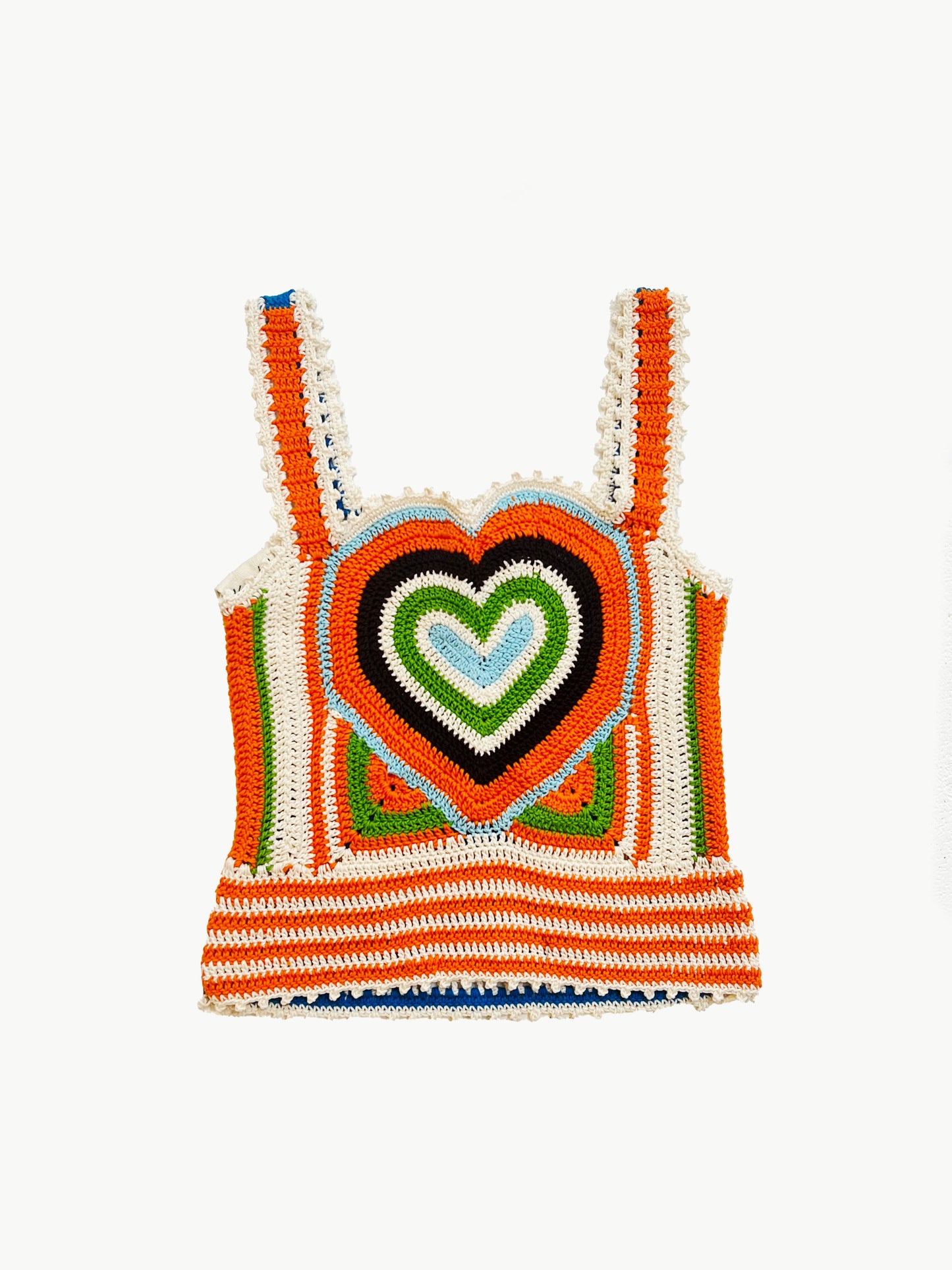 ANDERSSON BELL heart crochet color block tank