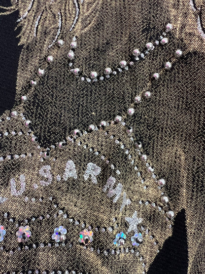 FRENCH Y2K mesh top with graphic in size: M