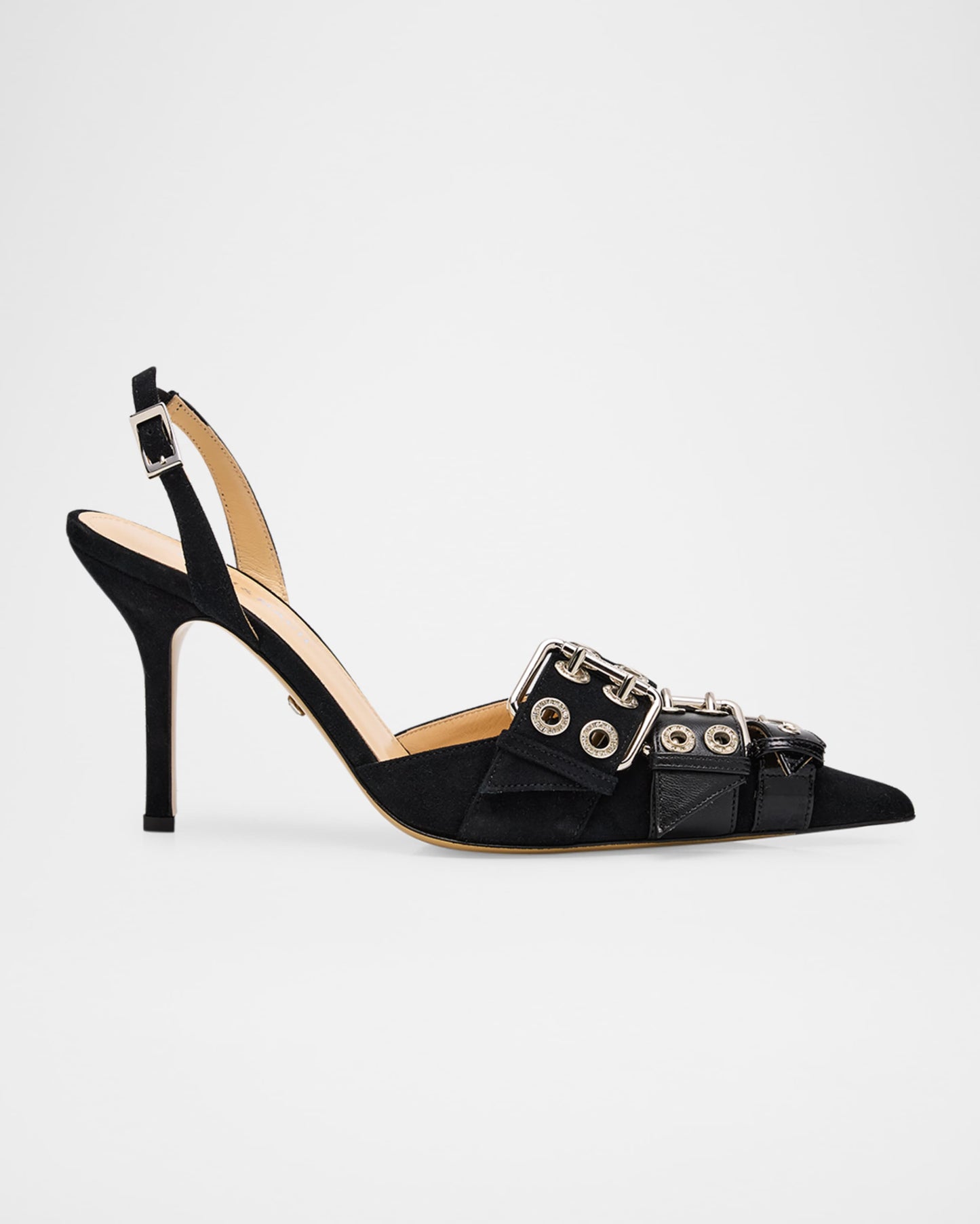 MACH & MACH Woman's black strappy pumps in size 39