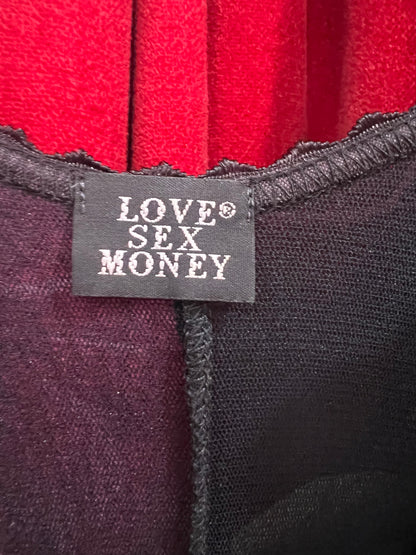 LOVE SEX MONEY mesh dress in Size: Medium