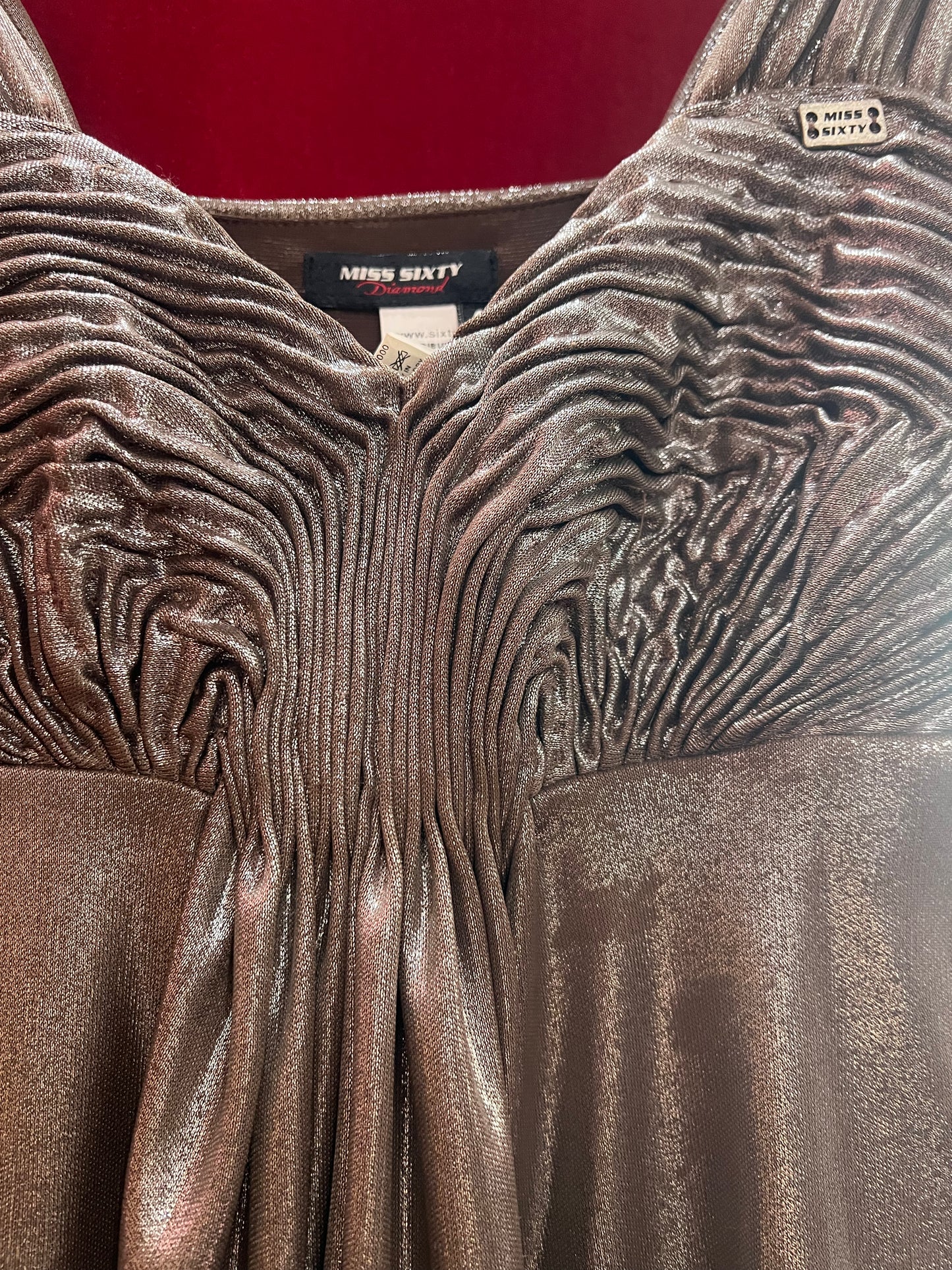 MISS SIXTY 2005 dead stock metallic dress in size Small