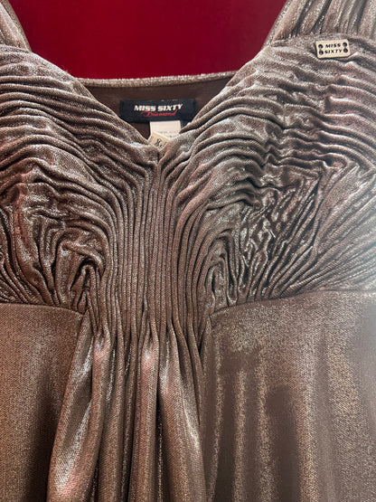 MISS SIXTY 2005 dead stock metallic dress in size Small