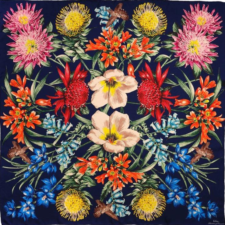 The ECHO Blooms of Oceana silk scarf