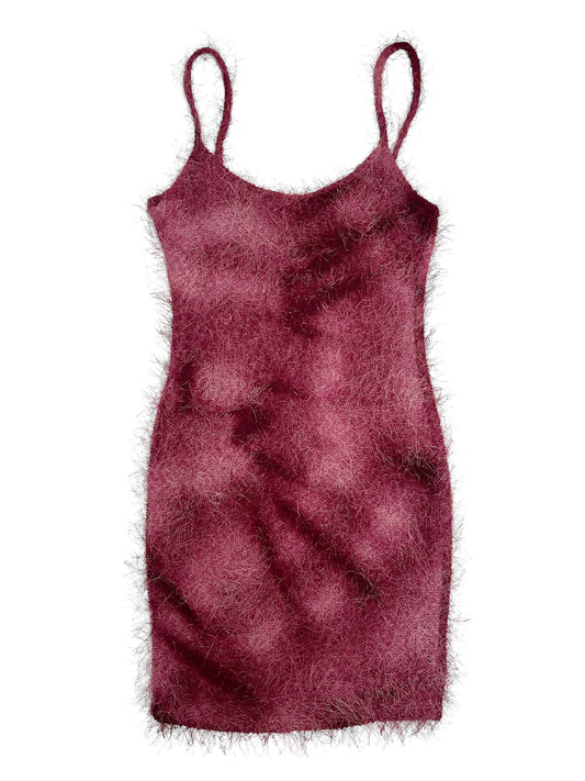 FUZZY Y2K dress with hoodie sleeves