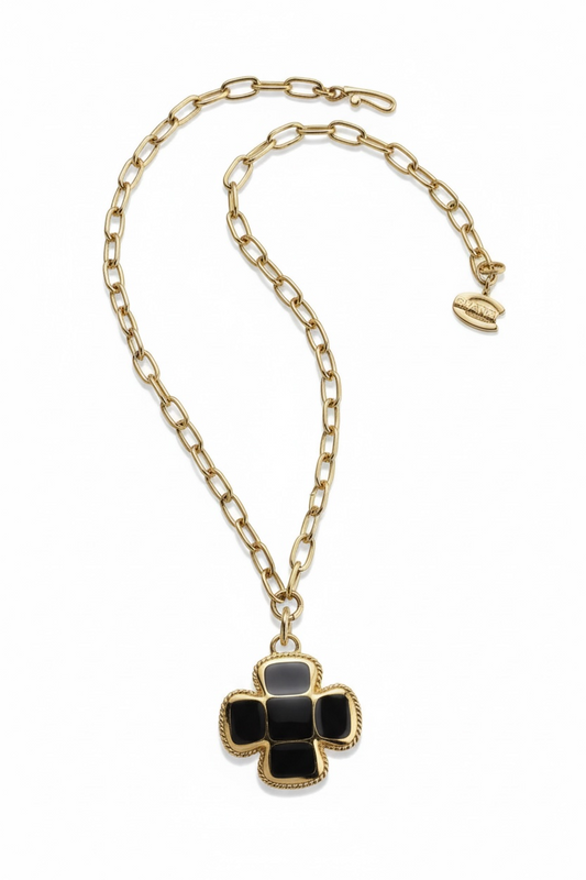 Just Cavalli black cross necklace