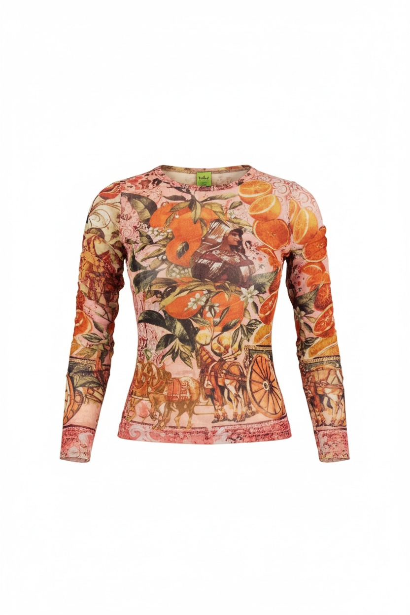 ICONIC Save the queen mesh top in size Small