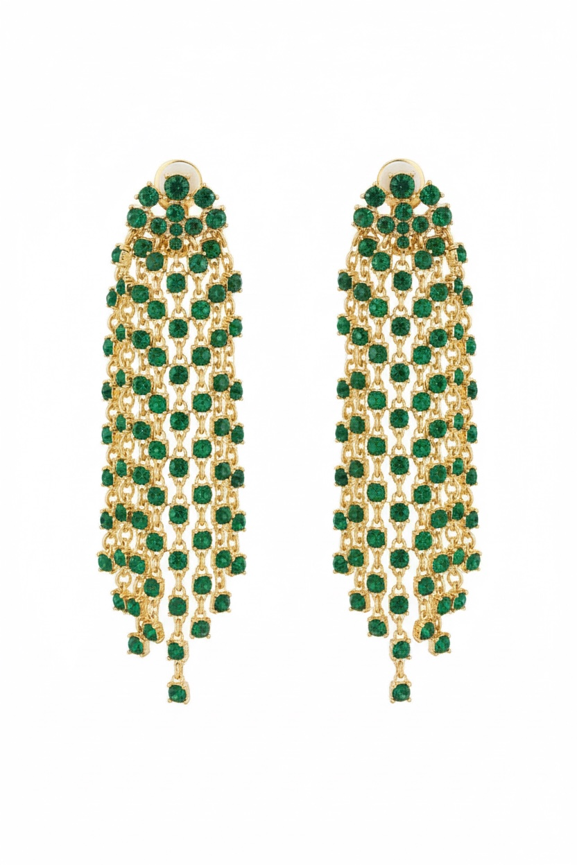 OSCAR DE LA RENTA waterfall crystal clip on earrings