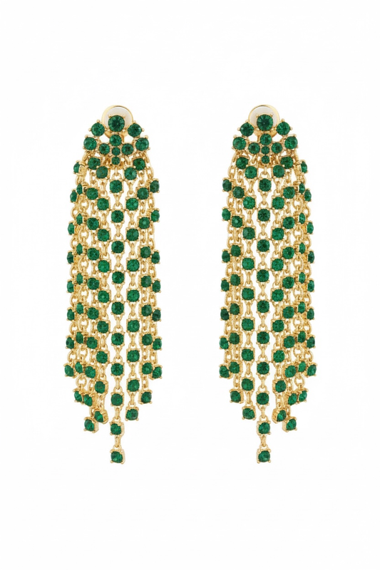 OSCAR DE LA RENTA waterfall crystal clip on earrings
