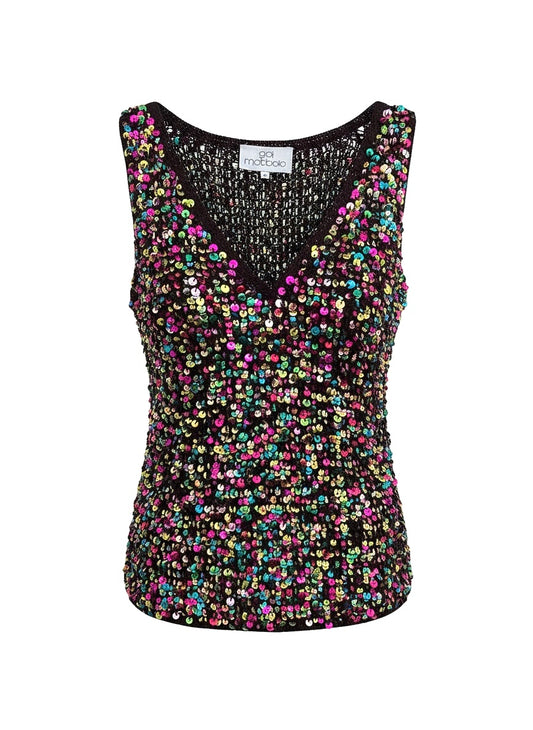 GAI MATTIOLO sequin top in size: Medium