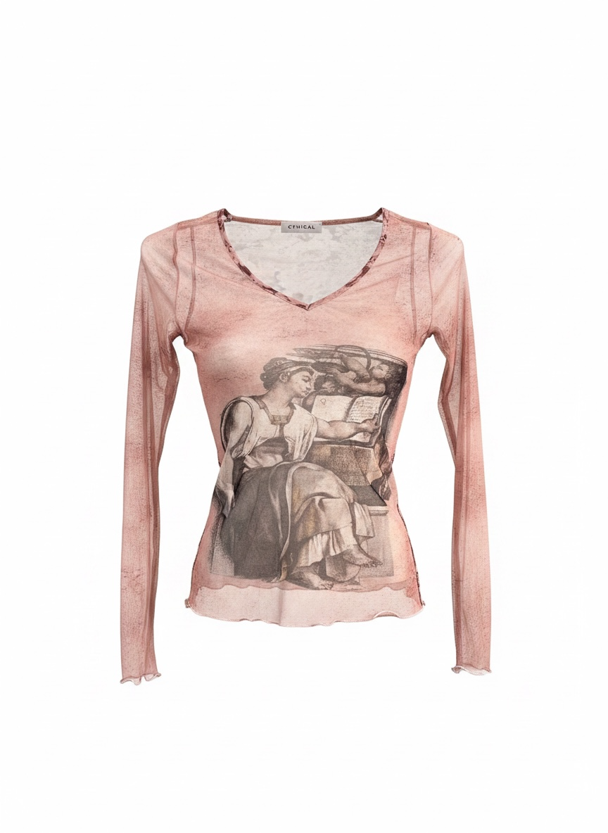 ITALIAN MESH TOP in Size Small