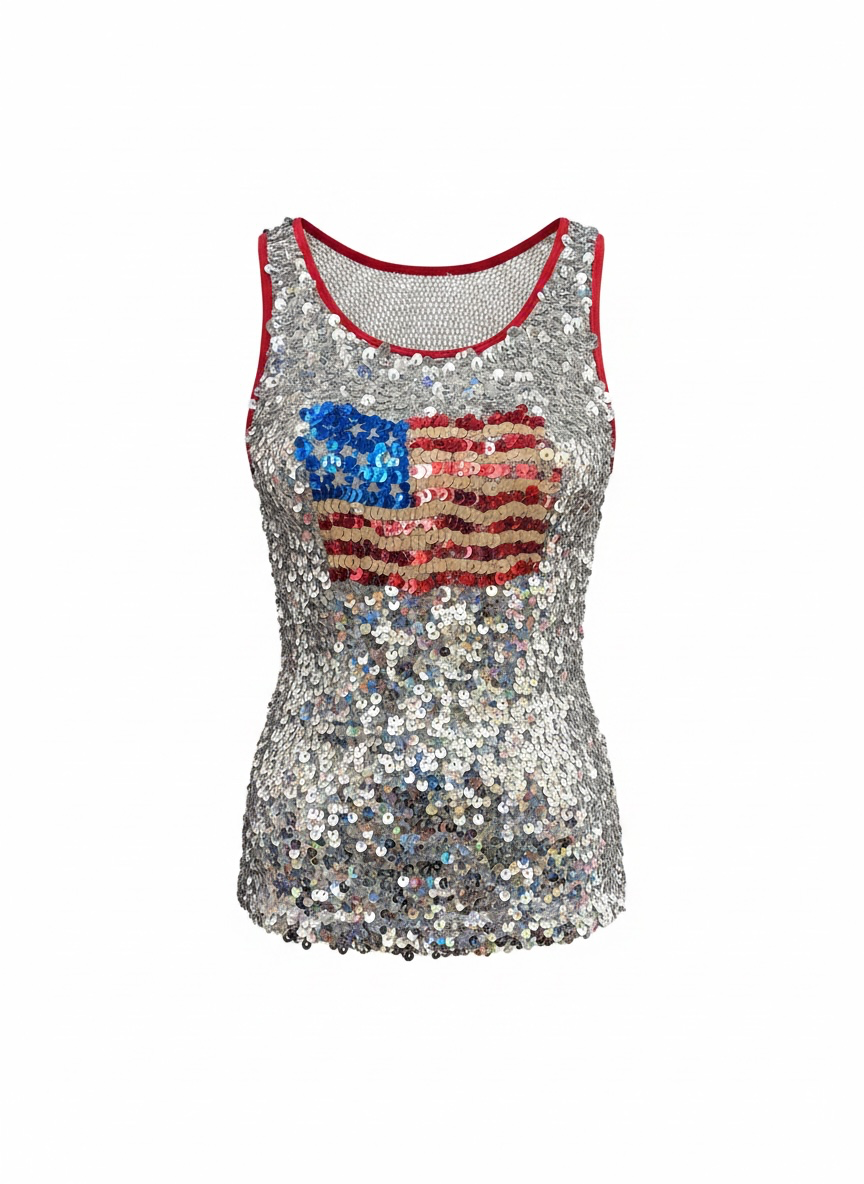 Italian sequin crochet top in size Small