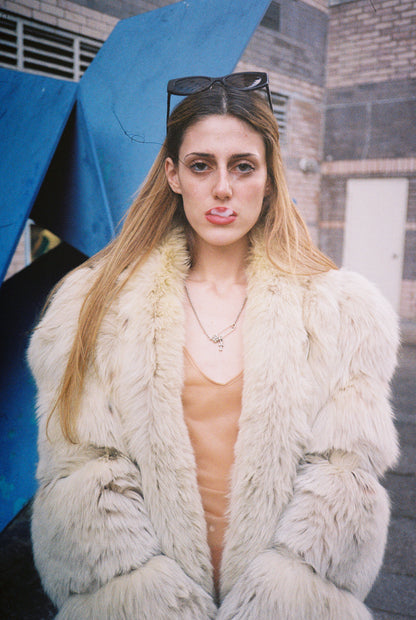 White Fox vintage coat