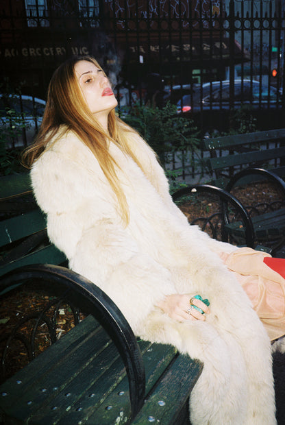 White Fox vintage coat