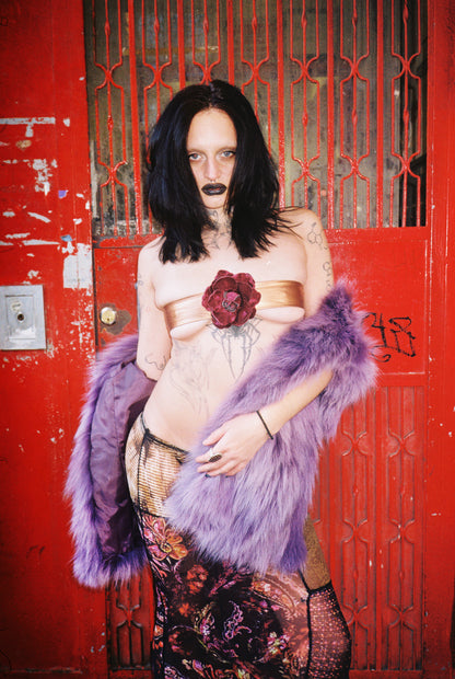 Purple fur bolero in size Medium