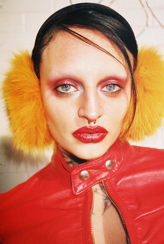 Genuine Fox orange ears warmers