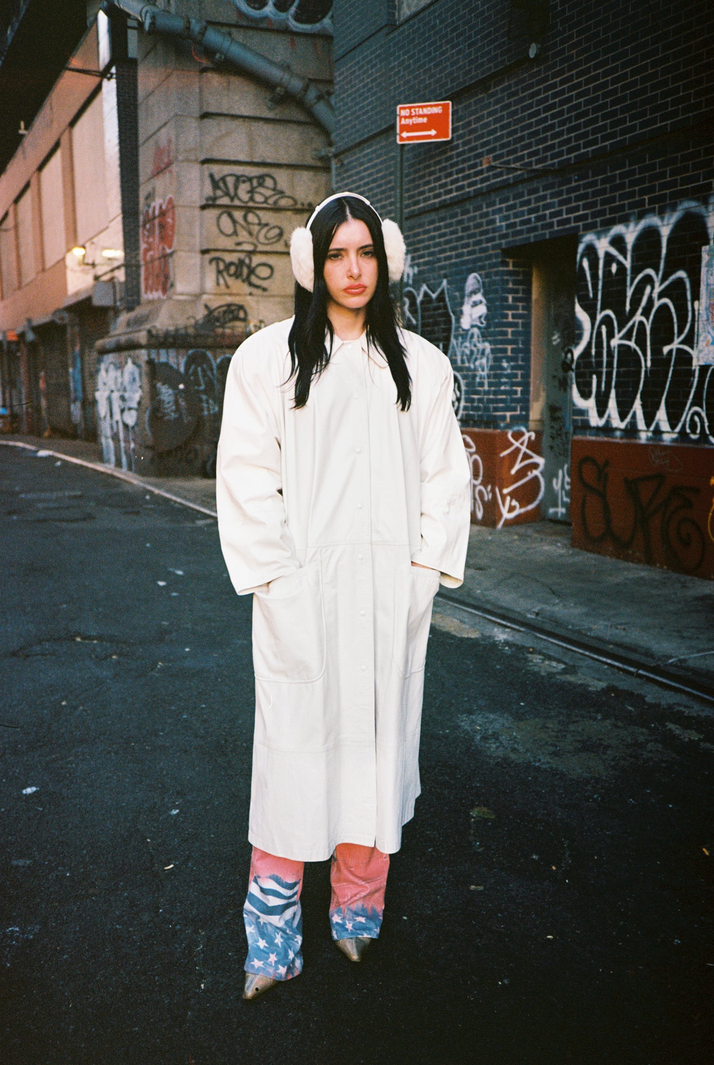 Stunning white leather trench