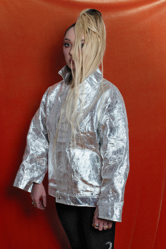 Silver industrial canvas jacket