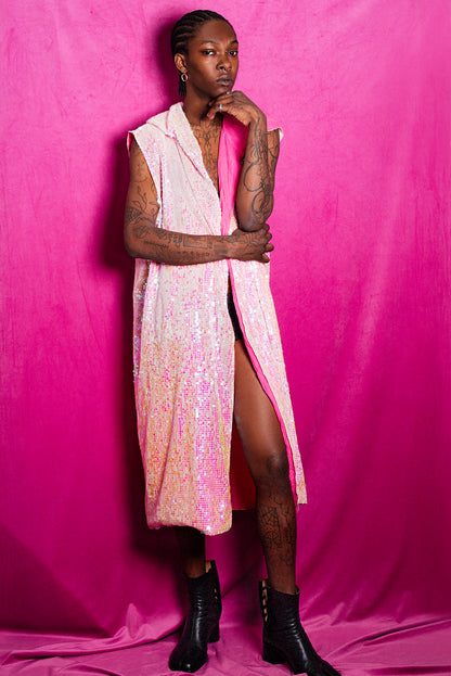 Pink sequins robe, custom made