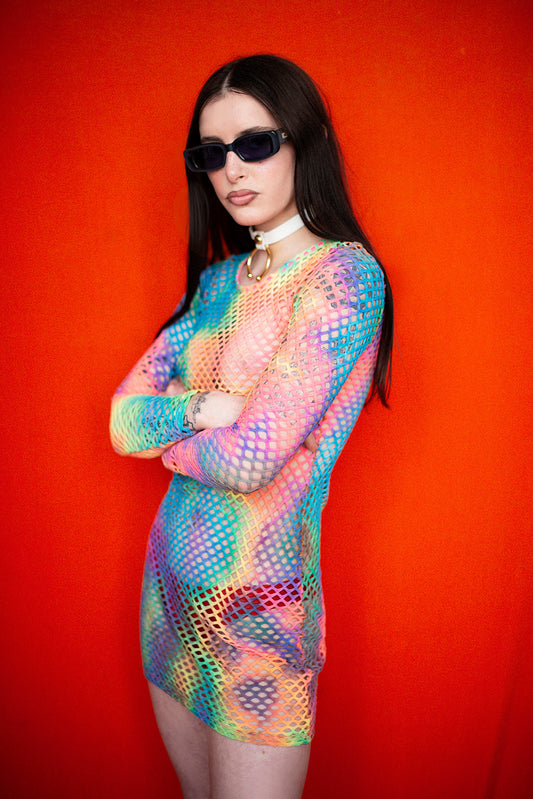 Rainbow see through dress
