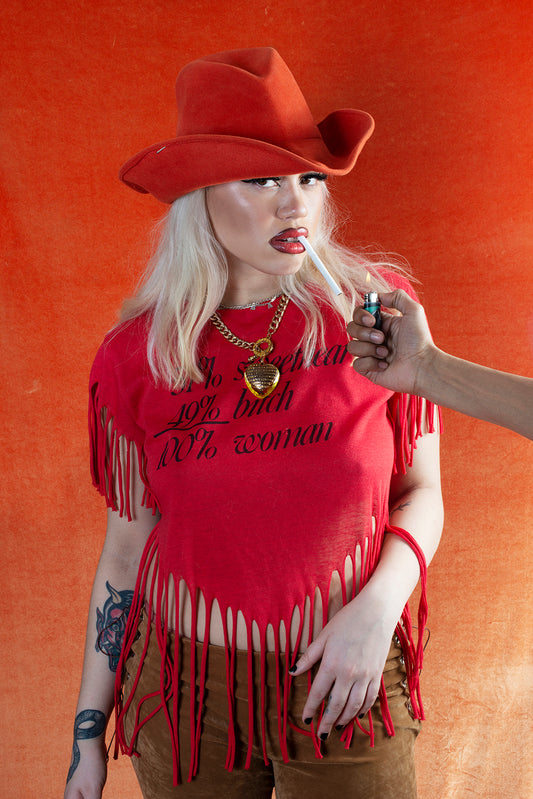 Super cool fringe&vintage top